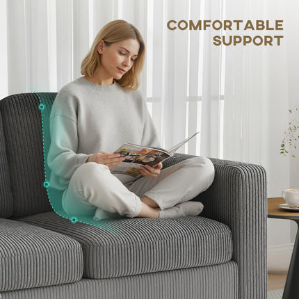 Sectional Sofa, L Shaped Couch, with Reversible Chaise or Ottoman, Dark Gray