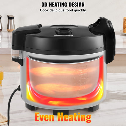 Commercial Rice Cooker 45-Cup Non-Stick Pot 9L 12H Keep Warm Restaurant