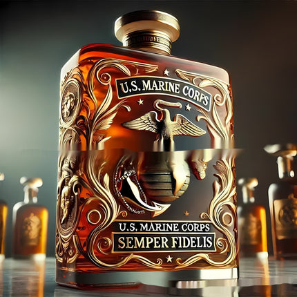 US Military Veterans Salute Whiskey Bottle