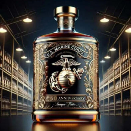 US Military Veterans Salute Whiskey Bottle