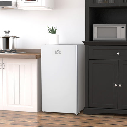 Mini Fridge with Freezer, 3.2Cu.Ft Compact Refrigerator with Adjustable Shelf, Mechanical Thermostat and Reversible Door for Bedroom, Dorm, White