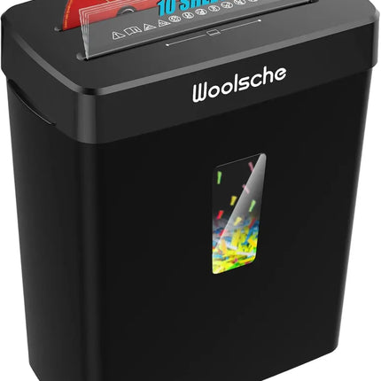 Woolsche Paper Shredder - 10-Sheet Cross Cut With 3.43-Gallon Basket - P-4 Security Level - 3-Mode Design - Shreds CD And Credit Card - Durable, Fast, And Jam Proof For H