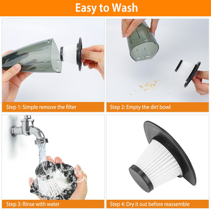 Car Handheld Vacuum Cleaner Cordless Rechargeable Hand Vacuum Portable Strong Suction Vacuum With Hose Nuzzle Brush For Dust Pet Hair