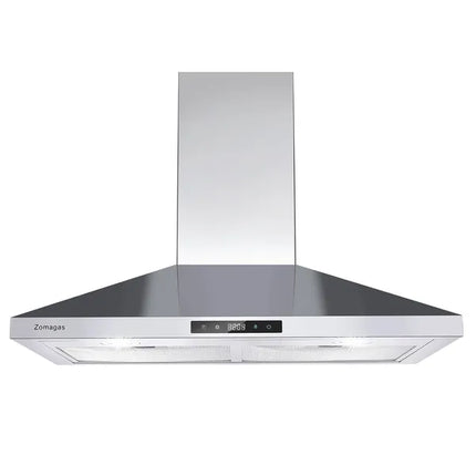 30 Inch Range Hood Wall Mounted 450 CFM Touch Panel Kitchen Stainless Steel Vented