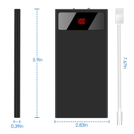 20000mAh Power Bank Ultra Thin External Battery Pack Phone Charger Dual USB Flashlight Battery Remain Display