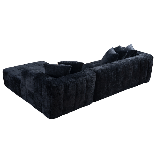 107.9 Cloud Modular Sectional Sofa Couch With L-Shape Chaise,Modern Minimalist Upholstered Couches For Living Room Bedroom,Deep Seat Corner Couch,No Assembly Required