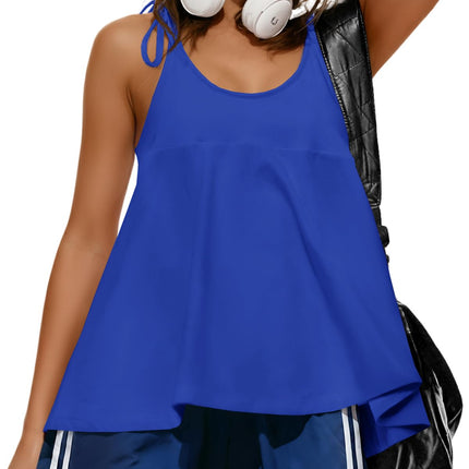 Fisoew Womens Workout Tank Tops Sleeveless Scoop Neck Racerback Loose Summer Active Running Gym Babydoll Shirts