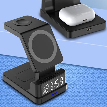 Magnetic Three-in-one 15W Wireless Charger With Clock