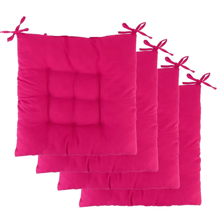 4Pcs Chair Cushion Pads Pillow Soft Tie On Square Sitting Mats For Home Office Car Sitting Travel Standard