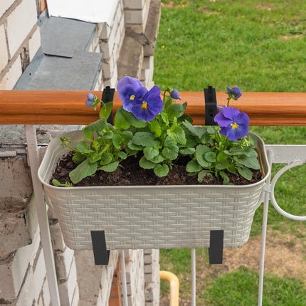 4Pcs Per Set Adjustable Planter Box Brackets Flower Box Holders Window Boxes Planters Hooks No Drill Railing Planter Mounts For Windowsills Garden Fences Balcony