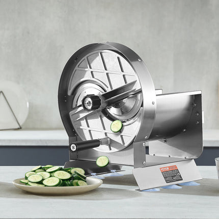 Manual Vegetable Fruit Slicer, 0-0.5'/0-12mm Thickness Adjustable Commercial Slicer Machine, Stainless Steel Food Cutter Slicing Machine With 2 Spare Blades, For Potato, Cucumber, Lemon, Tomato