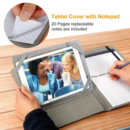 Organizer Case For 9.7in Tablet PC Business Tablet Portfolio With A5 Notepad Paper Pad Card Holder