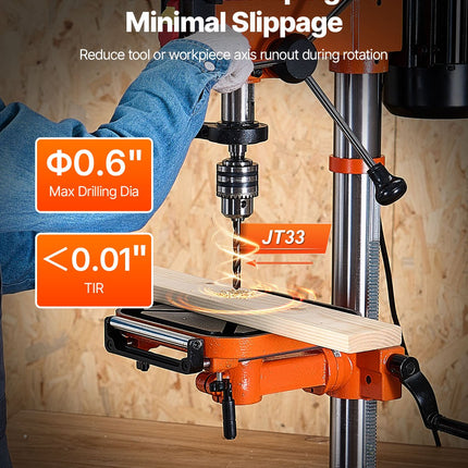 12 In Benchtop Drill Press, 5 Amp 120V, Variable Speed Cast Iron Bench Drill Press, 12 In Swing Distance 0-45° Tiltling Worktable With Laser Work Light, Tabletop Drilling Machine For Wood Metal