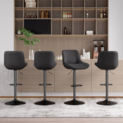Bar Stools, Adjustable Modern Swivel Bar Stools With Backs, Counter Height Performance Fabric Island Chairs For Home Kitchen