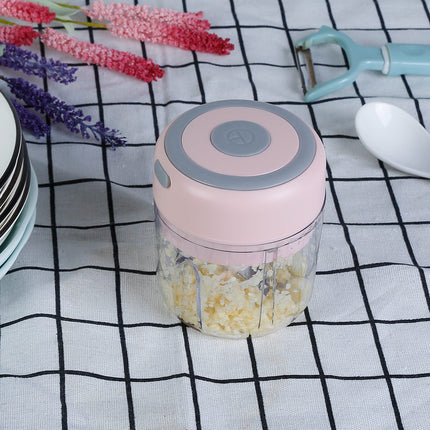 Mini Electric Garlic Chopper 8.45OZ Cordless Garlic Mincer Food Chopper Rechargeable Food Blender Chili Nut Onion Pepper Meat Ginger Food