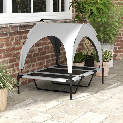 Elevated Dog Bed With Canopy, Raised Outdoor Pet Bed For Camping With Washable Breathable Mesh, 42'' X 30'' X 3'' , Tiktok