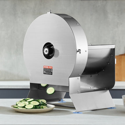 Electric Vegetable Slicer, 0-0.5'/0-12mm Thickness Adjustable Commercial Slicer Machine, Convertible To Manual, Stainless Steel Food Cutter Slicing Machine, Large Feed Port For Potato, Tomato