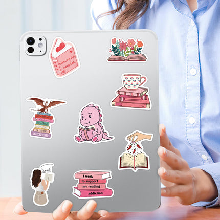 Book Stickers For Kindle, Romance Book Stickers, Aesthetic Bookish Stickers For Adults, Vinyl Decals For Laptops, Water Bottles, Booktok Book Lovers Gifts Scrapbooking Stickers,Amazon Is Banned