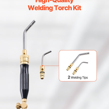 Air Acetylene Torch Kit, Acetylene Gas Welding Tool With 149'' Hose, 2 Welding Tips, CGA200 Regulator & Torch Handle, Gas Brazing Welder For Home DIY Industrial Sites (without Gas Cylinder)