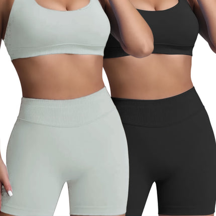 2-Pack Set Stretchy Sports Bra - Anti-Bacterial Fabric