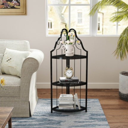 3-Tier Corner Open Shelf,Bookcase Freestanding Shelving Unit,Plant Stand Small Bookshelf For Living Room, Home Office, Kitchen, Small Space