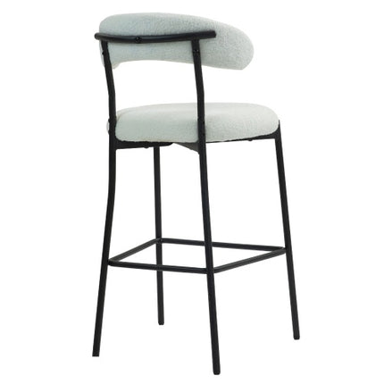 26 Counter Height Bar Stools Teddy Fabric Cover Kitchen Island Counter Bar Stool With Black Powder Coating Base And Footrest