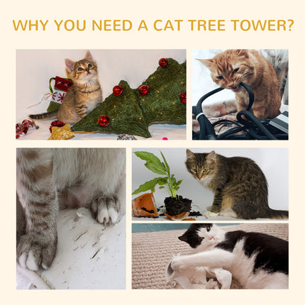 Floor-to-Ceiling Cat Tree Cat Climbing Tower with Sisal-Covered Scratching Posts Natural Cat Tree Activity Center for Kittens Cat Tower Furniture, Brown