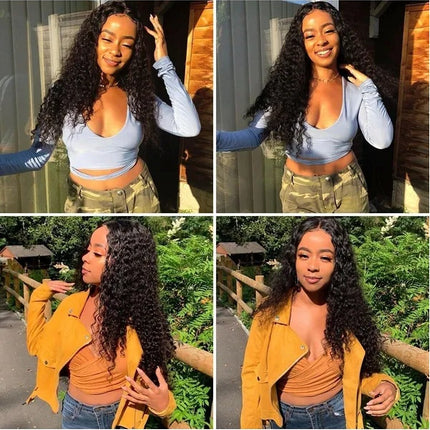 AA Hair Front Wig Womens Brazilian Human Long Curly Lace Wavy Hair Wigs US