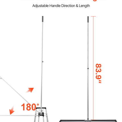10x48in Lawn Leveling Rake Heavy Duty 83.9in Adjustable Handle For Yard & Garden