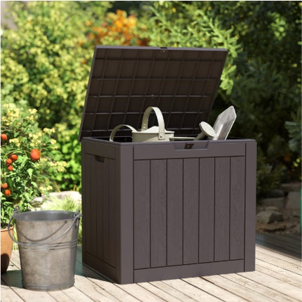 Deck Box With 31 Gallon Capacity, Weatherproof Resin Lockable Outdoor Storage For Secure Package Deliveries And Indoor Storage In Garden Or Patio