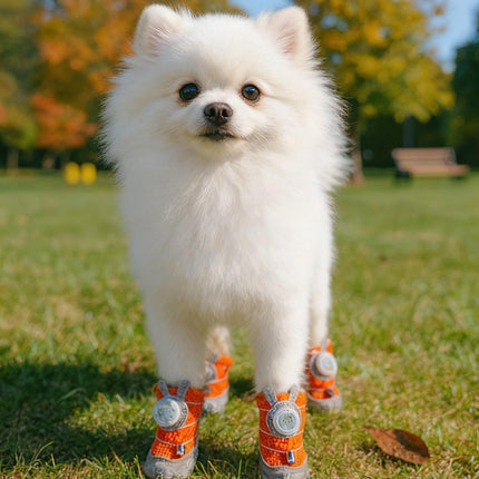 2026 New Glowing Dog Shoes 4PCS LED Light-Up Anti-Slip Paw Protector For Small Medium Dogs Night Safety Visibility Outdoor Shoes