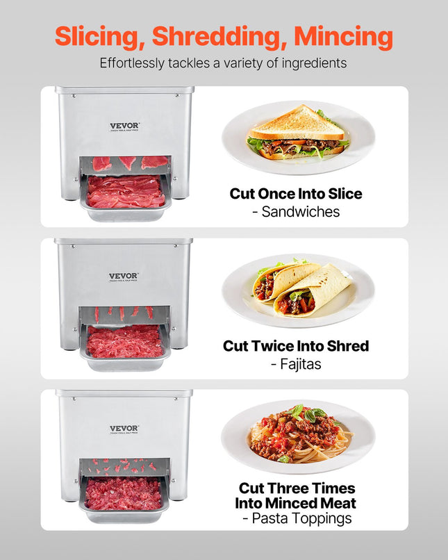 Electric Meat Cutter Machine 550W Commercial Meat Slicer For Kitchen Restaurant