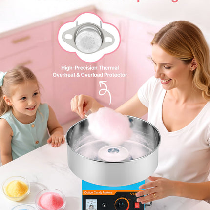 Commercial Cotton Candy Machine Electric Sugar Floss Maker Stainless Steel Blue
