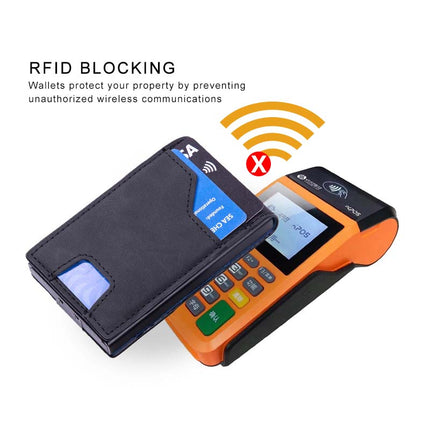 Men's Slim Wallet With Pop Up Card Holder, RFID Blocking, Minimalist Design With Large Card Capacity, Money Clip