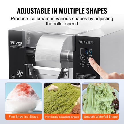 Commercial Snowflake Ice Machine 176LBS/24H Stainless Steel For Ice Cream