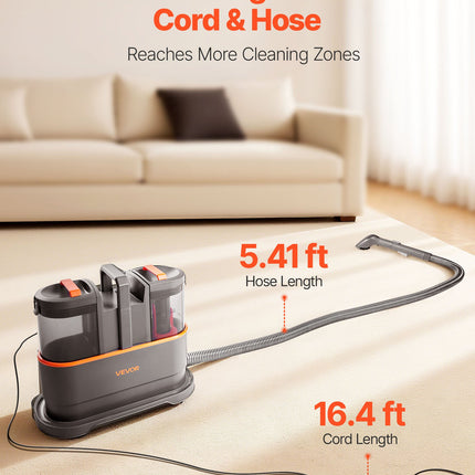 Portable Carpet Cleaner Machine Dual-Water Tank 11.5Kpa Upholstery Cleaner