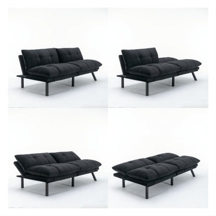 Black Convertible Folding Modern Sofa Bed