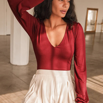 V-neck Balloon Sleeve Tights
