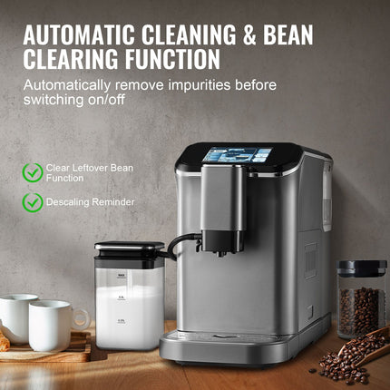 Fully Automatic Espresso Machine 20 Bar With Auto Milk Frother & Grinder