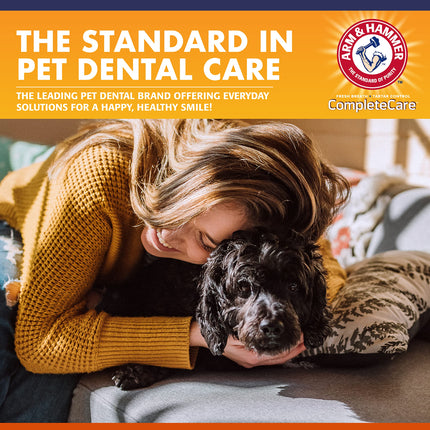 Arm & Hammer Complete Care Dog Dental Kit - 2.5oz Chicken Flavored Dog Toothpaste, Double Side Toothbrush, Rubber Finger Brush - Baking Soda Enhanced Formula