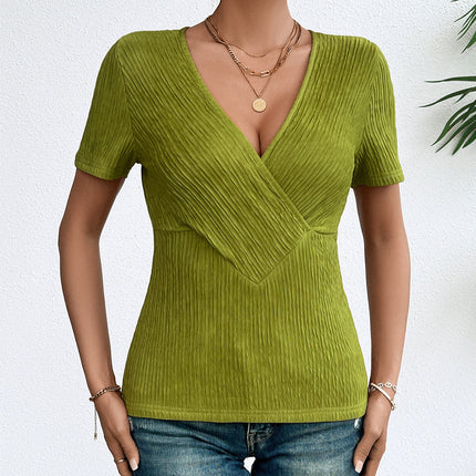 Green Fine Vertical Stripes