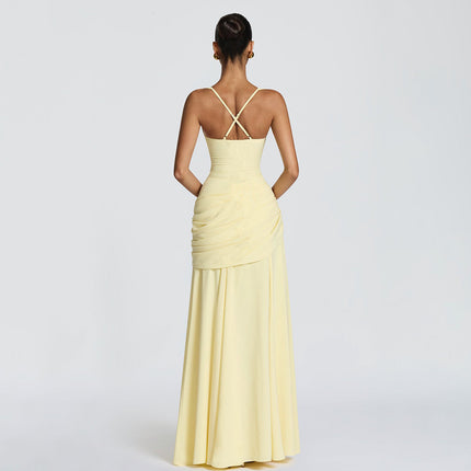 Elegant Graceful Sexy Dress Low Cut Sling Dress Solid Color Waist Tight Backless Fishtail Dress Maxi Dress for Women .Ships from overseas. Estimated delivery: 14–20 business days
