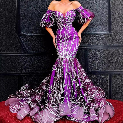 Women Clothing Dress Tube Top Golden Thorn Maxi Dress Stitching Fishtail Gown .Ships from overseas. Estimated delivery: 14–20 business days