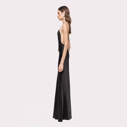 Black Tassel Tube Top Fishtail Draping V neck Slim Fit Evening Dress Wedding Party Maxi Dress .Ships from overseas. Estimated delivery: 14–20 business days