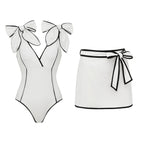 S / White V-neck Suit
