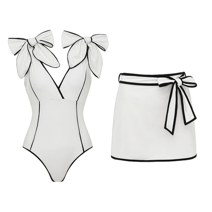 White V-neck Suit