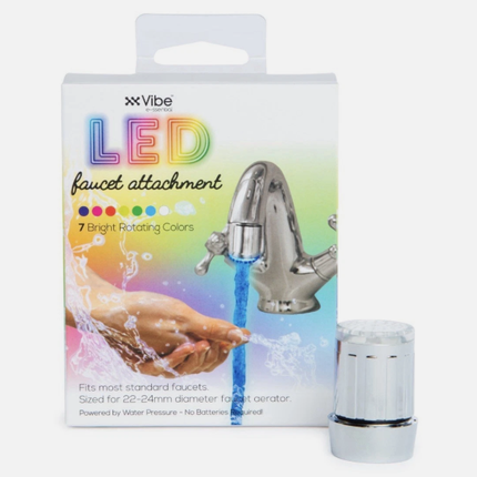 Vibe Essential LED Faucet Attachment - 7 Bright Rotating Colors