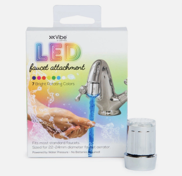 Vibe Essential LED Faucet Attachment - 7 Bright Rotating Colors
