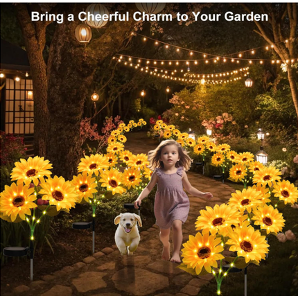 Solar Flower Lights Outdoor Waterproof 4 pieces