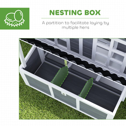 Wooden Chicken Coop With Nesting Box, Pull-Out Tray, Waterproof Roof, 39 Chicken House For 4-6 Chickens, Rabbits